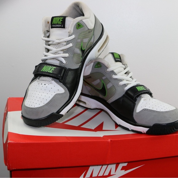 Nike Trainer 1 Low Flywire Grey Black Green Men’s Shoes Size 8 Rare Retro - Picture 8 of 16